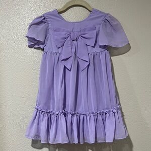 Charming Purple Kids Dress with Bow